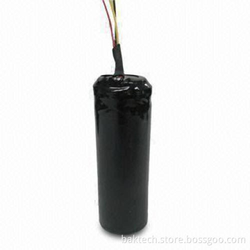 Lithium-ion Battery with 3.7V Voltage, 2,200mAh Capacity, Round PCM on Top and Lead Wire